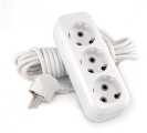 Удлинитель бытовой LUX У3-Е-02 3-места с/заз 250Вт 16А 2 м