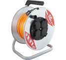 Удлинитель на металл. катушке LUX K4-E-50 ПВС 3х1,5 50метров,16А,4 роз. с з/к, защит и крыш