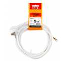 Сетевой шнур LUX V3 ПВС 3*0,75 5м с вилкой c з/к белый