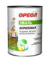 Эмаль ОРЕОЛ акриловая глянцевая белая пластик 0,9 кг