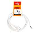 Сетевой шнур LUX V2 ПВC 2х0,75 3 м с вилкой без з/к белый