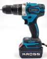 Дрель акк. KROSS KLi-21BL, 21В, 10 мм, без удара 55Нм, 2аккум. 4Аh кейс, 1500 об/мин